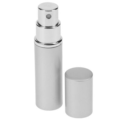 Pocket atomizer, aluminum, silver-colored, for 5 ml, height 8 cm