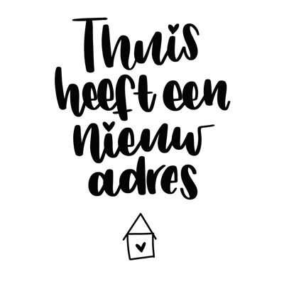 Kaart Thuis heeft een nieuw adres - Zonder Envelop