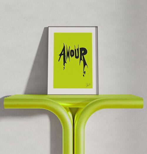 LOVE / AMOUR – Acid: A4 /A3 /A2 GRAPHIC ART PRINT by Kiki Gunn