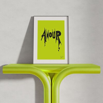 AMORE / AMOUR – Acid: A4 /A3 /A2 STAMPA D'ARTE GRAFICA di Kiki Gunn