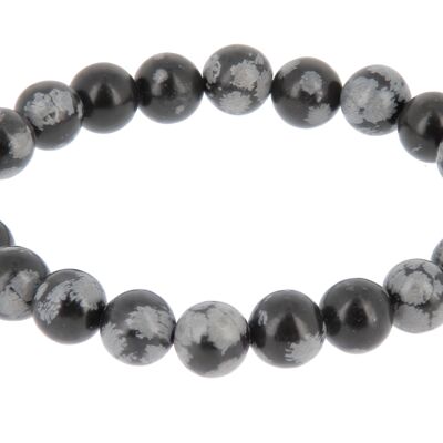 pulsera de obsidiana copo de nieve de 8 mm