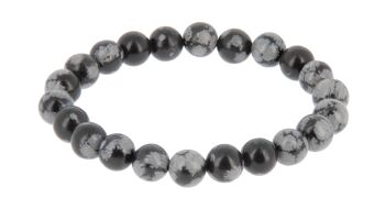 Bracelet obsidienne flocon de neige 8mm