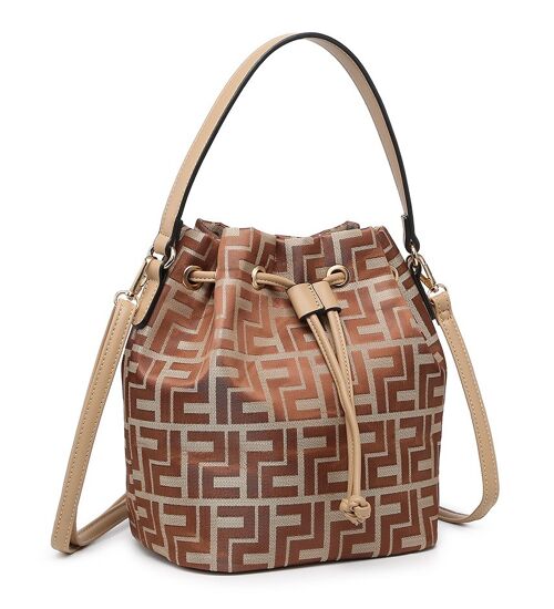 New Womens Bucket Crossbody Bag Handbag drawstring Shoulder bag Long strap - A36793-pm Apricot