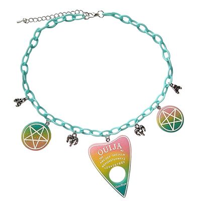 Ouija Charm Choker Necklace - Pastel Rainbow