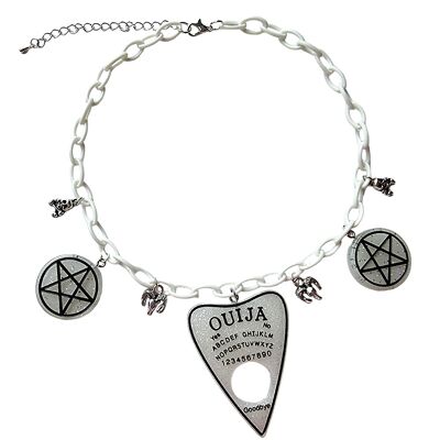 Ouija Charm Choker Necklace - White