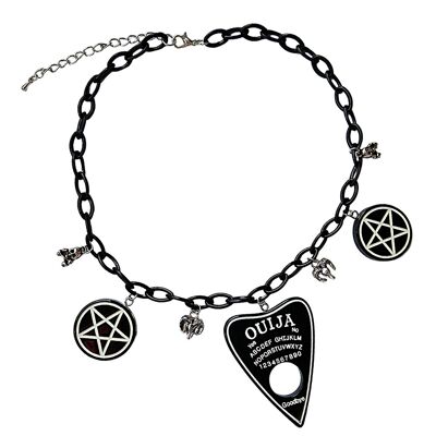 Ouija Charm Choker Necklace - Black