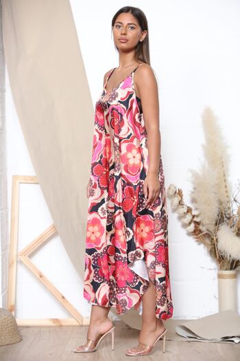 Maxi col V tie and dye rouge 2