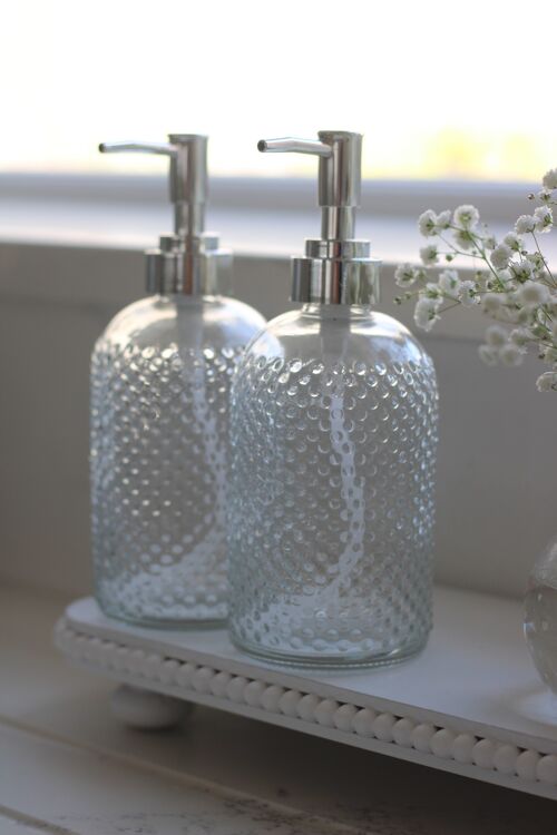 Soap Dispensers Embossed Silver
