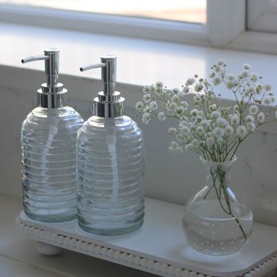 Soap Dispensers - Rippled Silver