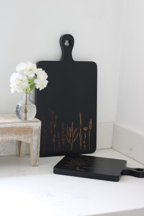 Flower Chopping Board Large - Black