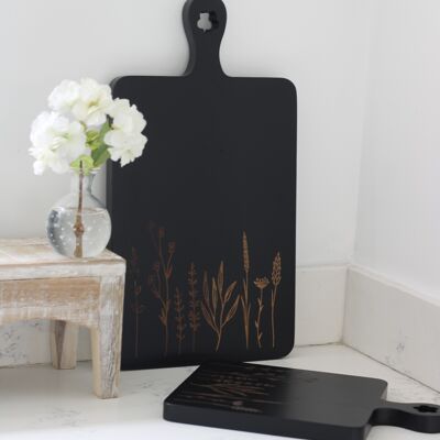 Flower Chopping Board Large - Black