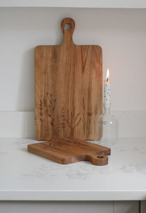 Flower Chopping Board - Natural Large