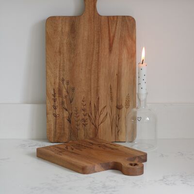 Flower Chopping Board - Natural Large