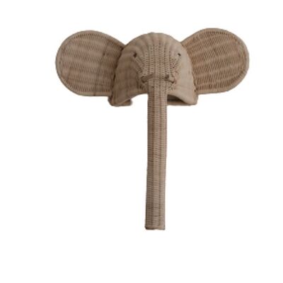 Decorazione da parete con elefante in rattan