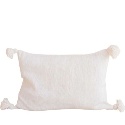 Coussin pompon Blanc Large