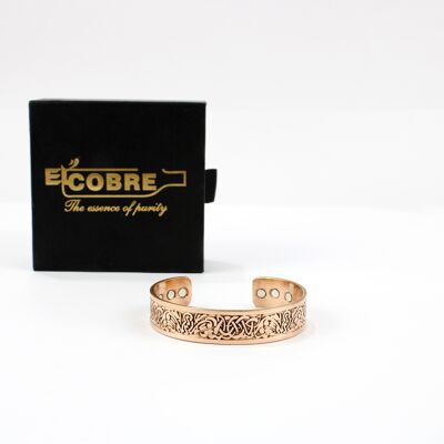 Bracelet magnétique en cuivre pur avec boîte cadeau (design 12)