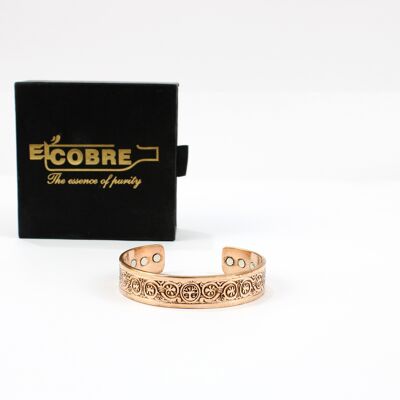 Bracelet magnétique en cuivre pur avec boîte cadeau (design 13)