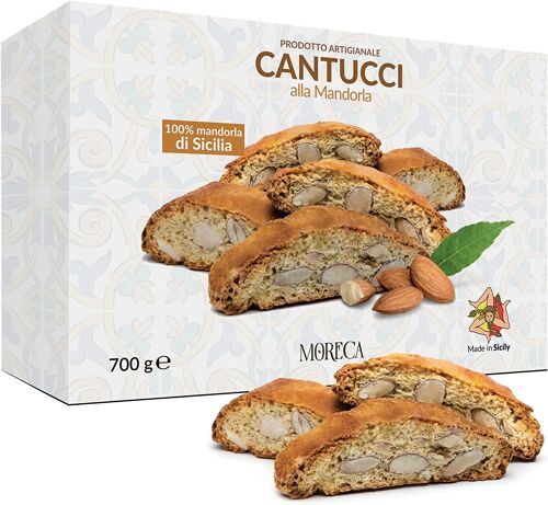 Cantucci alle Mandorle, 700 gr in elegante confezione | Biscotti artigianali con ingredienti accuratamente selezionati