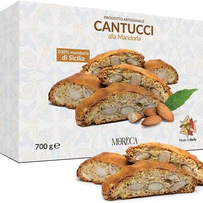 Cantucci mit Mandeln, 700 gr in eleganter Verpackung | Handwerkliche Kekse mit sorgfältig ausgewählten Zutaten