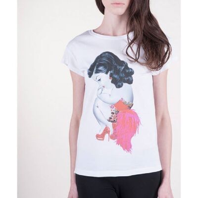 T-shirt over cotone basico Burlesque - BIANCO