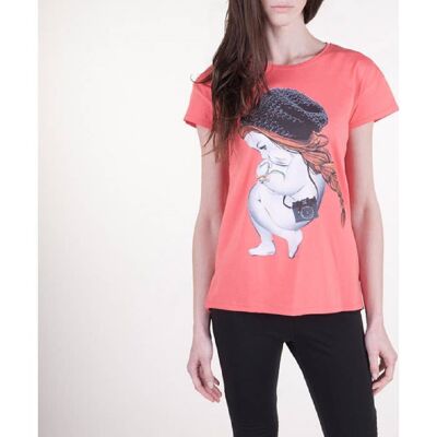 T-shirt over cotone basico Hipster - SALMONE