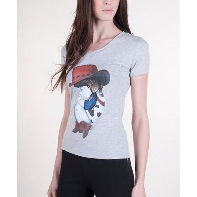 T-shirt Fitted cotone elasticizzato Cowgirl - MELANGE