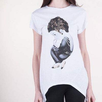 T-shirt asimmetrica cotone fiammato Chanel Fashion Victim