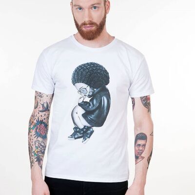T-shirt regular cotone basico Afro 2.0 - BIANCO
