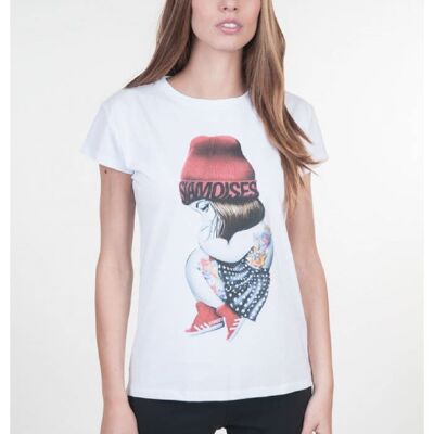T-shirt over cotone basico Rapper - BIANCO