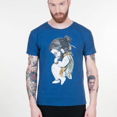 T-shirt regular cotone basico Hippie2.0 - BLU
