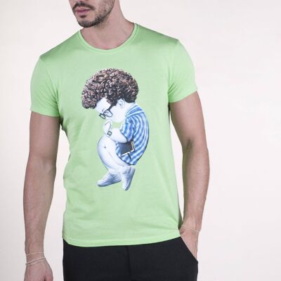 T-shirt regular cotone basico Geek - VERDE PRATO