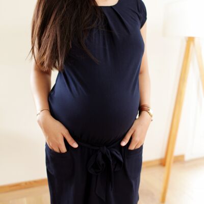 MACHA MC NAVY MATERNITY DRESS