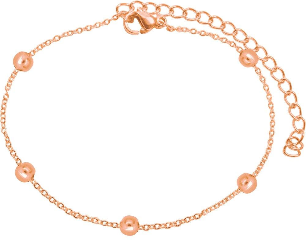 Pulsera de bolas de acero inoxidable - rosa