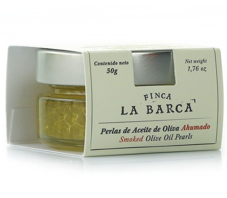 Geräucherte Olivenölperlen "FINCA LA BARCA" 50G