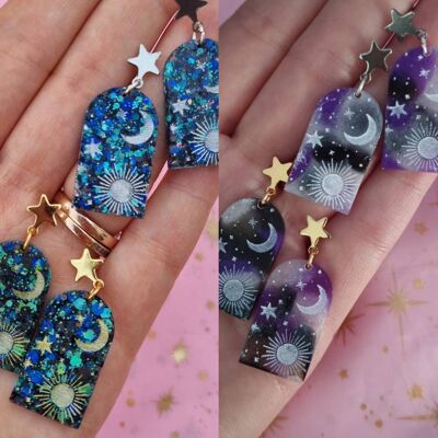 Celestial Space Earrings Dangle