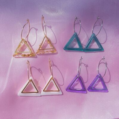 Geometric Triangle Hoop Earrings
