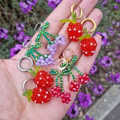 Beaded Cherry Strawberry Grape Y2K Earrings