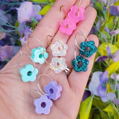Mini Flower Hoop Earrings