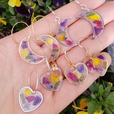 Confetti Real Flower Earrings