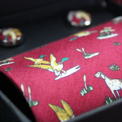 GT2  -  100% Silk Tie and Cufflink Boxset