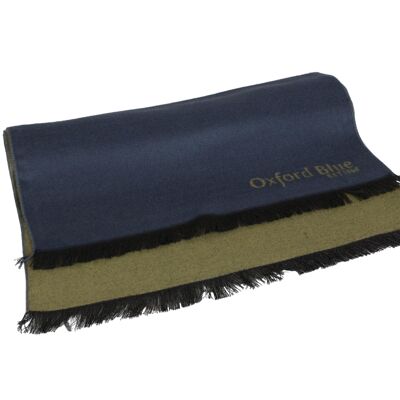 Oxford Blue 2 Tone Scarf  -  Navy