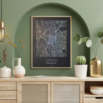 Poster Lyon - Minimalist map - 30 x 40 cm