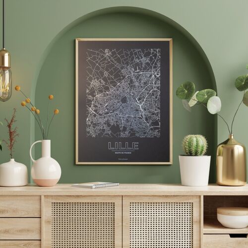 Poster Lille - Minimalist map - 30 x 40 cm