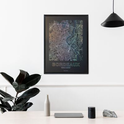 Póster de Burdeos - Mapa minimalista - 50 x 70 cm