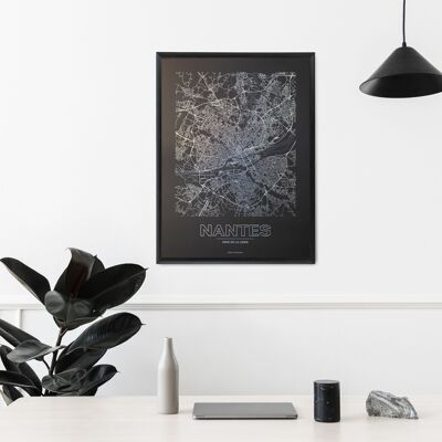 Poster Nantes - Mappa minimalista - 50 x 70 cm