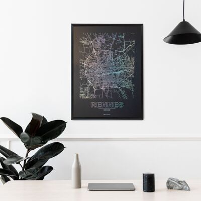 Póster de renos - Mapa minimalista - 50 x 70 cm
