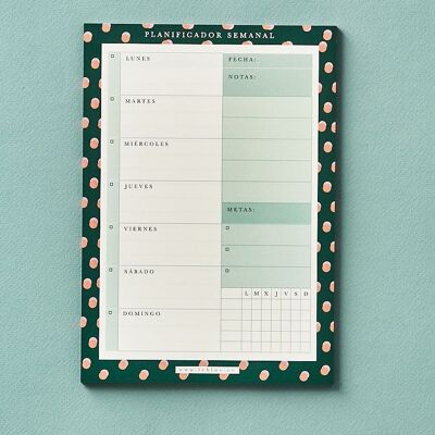 Weekly planner pad A5 Green