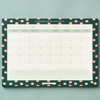 A4 Monthly Planner Pad Green