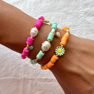 Summer Pearls Bracelet, Colorful Beaded Bracelet, Summer Jewelry, Beach Bracelet, Gift for Her, Made in Greece.