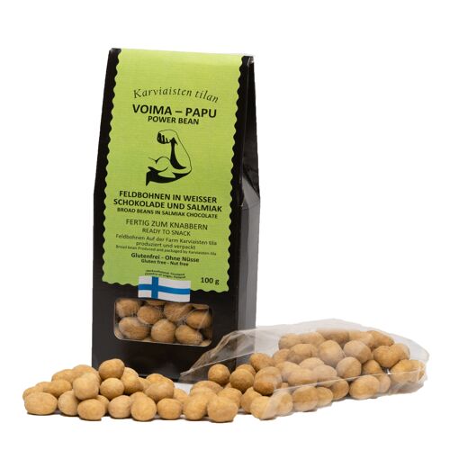 Broad/ Fava Beans in White Chocolate with Salty Licorice